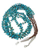 Necklace, Turquoise Nuggets, Olive Shell, 5 Strands, Navajo Hand Strung, 32"