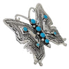 June Delgarito, Ring, Butterfly, Kingman Turquoise, Navajo Handmade, Adjustable
