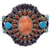 Tyler Brown, Cluster Bracelet, Multi Stone, Silver, Navajo Handmade, 6 3/8"
