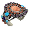 Tyler Brown, Cluster Bracelet, Multi Stone, Silver, Navajo Handmade, 6 3/8"