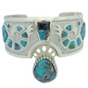 Michael Perry, Bracelet, Bisbee Turquoise, Inlay, Overlay, Navajo Made, 6 1/4"