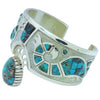 Michael Perry, Bracelet, Bisbee Turquoise, Inlay, Overlay, Navajo Made, 6 1/4"