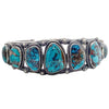 Tommy Jackson, Bracelet, Bisbee Turquoise, Old Style, Navajo Handmade, 7 3/8"