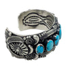Delbert Gordon, Bracelet, Danny Boy Turquoise, Applique, Navajo, 7 1/8"
