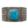 Herman Smith, Bracelet, Kingman Turquoise, Stamping, Navajo Handmade, 6 3/4"