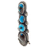 Tommy Jackson, Earrings, Bisbee Turquoise, Traditional, Navajo, 2 3/8”