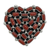 Melvin, Tiffany Jones, Ring, Heart Design, Mediterranean Coral, Navajo Made, 10