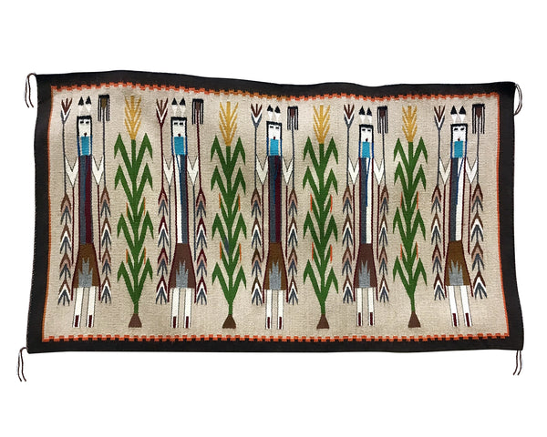 Rena John, Yei’ Weaving, Pictorial, Navajo Handwoven Rug, 32” x 55”