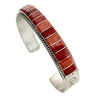 James Livingston, Inlay Bracelet, Red Spiny Oyster Shell, Navajo Made, 6 1/4"