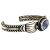 Julian Chavez, Bracelet, Golden Hill Turquoise, Silver, Navajo Handmade, 6 3/4"