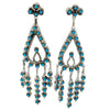 Wayne Johnson Jr, Earrings, Sleeping Beauty Turquoise, Dangles, Zuni, 3 1/4"