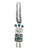 Garrett Hale, Necklace, Navajo Yei’, Kingman Turquoise, Handmade, 27 1/2"