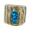 Julian Chavez, Ring, Lone Mountain Turquoise, 14k, Silver, Navajo Made, 8