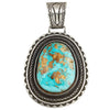Calvin Martinez, Pendant, Royston Turquoise, Stamping, Navajo Handmade, 3 1/4"