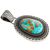 Calvin Martinez, Pendant, Royston Turquoise, Stamping, Navajo Handmade, 3 1/4"