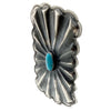 Glenn Livingston, Earring, Old Style, Turquoise, Stamping, Navajo Handmade, 2 1/2"