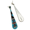 Erwin Tsosie, Earring, Night Sky Inlay, Yei' Ceremony, Navajo Handmade, 3 3/8"