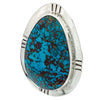 Harold Joe, Earrings, Kingman Turquoise, Sterling Silver, Navajo Handmade, 2"