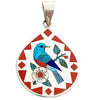 Ruddell, Nancy Laconsello, Pendant, Eastern Bluebird, Zuni Handmade, 2 3/8"