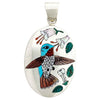Nancy, Ruddell Laconsello, Pendant, Hummingbird, Silver, Zuni Handmade, 2"