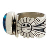 Berra Tawahongva, Ring, Indian Mountain Turquoise, Sunface, Hopi Handmade, 8