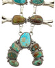 Chris Etsitty, Squash Blossom Necklace, Various Turquoise, Navajo Made, 24”