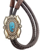 Thomas Jim, Bolo Tie, Egyptian Turquoise, Leather Cord, Navajo Made, 50”