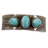 Ron Bedonie, Bracelet, Number Eight Turquoise, Filing, Navajo, 6 1/2"