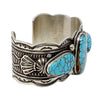 Darrell Cadman, Bracelet, Egyptian Turquoise, Stamping, Navajo, 7 1/8"