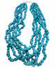 Wanita Skeets, Necklace, Five Strands Arizona Castle Dome Turquoise, 23"