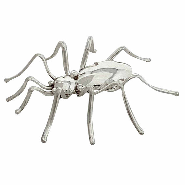 Effie Spencer, Pin, Spider, Sterling Silver, Navajo Handmade, 2 1/4