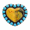 Anthony Skeets, Ring, Heart, Bumble Bee Jasper, Turquoise, Navajo, 8 1/2