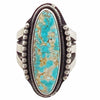 Julian Chavez, Ring, Number Eight Turquoise, Sterling Silver, Navajo Made, 9