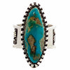Arland Ben, Ring, Blue Gem Turquoise, Silver, 14k Gold, Navajo Handmade, 8 1/2