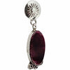 Selena Warner, Dangle Earrings, Purple Spiny Oyster Shell, Navajo, 2"