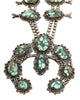 Navajo Handmade Squash Blossom Necklace, Damale Turquoise, Circa 1970, 35"