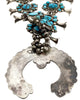 Squash Blossom Necklace, Sleeping Beauty Turquoise, C. 1980, Signed, 27"