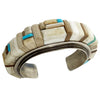 Lester James, Bracelet, Inlay, Iron Wood, Turquoise, Navajo Handmade, 6 3/4"