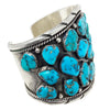 Navajo Handmade Bracelet, Sleeping Beauty Turquoise, C. 1980s, E.L.B, 7 1/4"