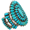 M. Yatsatie, Cluster Bracelet, C. 1970s, Fox Turquoise, Zuni Handmade, 6 5/8"