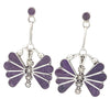 Jessica Laate, Earring, Butterfly, Purple Sugilite, Zuni Handmade, 1 7/8"