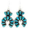 Violet Nez, Earrings, Naja, Blue Turquoise, Cluster, Navajo Handmade, 2 1/8"