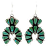 Violet Nez, Earrings, Naja, Green Turquoise, Cluster, Navajo Handmade, 2 1/4"