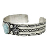 Bo Reeves, Stamped Bracelet, Number Eight Turquoise, Navajo Handmade, 6 3/4"