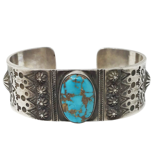 Edison Sandy Smith, Bracelet, Royal Blue Royston Turquoise, Navajo Made, 6 7/8