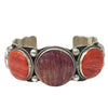 Darrell Cadman, Bracelet, Red, Purple Spiny Oyster Shell, Navajo Made, 6 5/8"