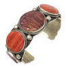 Darrell Cadman, Bracelet, Red, Purple Spiny Oyster Shell, Navajo Made, 6 5/8"