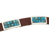 Aaron John, Hat Band, Kingman Turquoise, Silver, Navajo Handmade, Leather 32