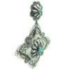Rita Lee, Earrings, Dangles, Two Piece Diamond, Turquoise, Navajo Made, 3 3/4"