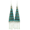 Zuni Handmade Dangle Earrings, Sleeping Beauty Turquoise, 3 1/4" x 5/8"